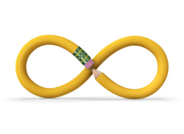 A,Yellow,Pencil,In,The,Shape,Of,An,Infinity,Symbol