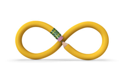 A,Yellow,Pencil,In,The,Shape,Of,An,Infinity,Symbol